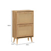 Manila Oak & Rattan 2 Door Flip Down Shoe Storage Cabinet Rack Hallway Furniture