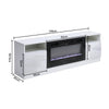 KOMORE Recessed Electric Fireplace TV Stand with Closed Storage, Overheating Pro