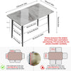 Rectangular Marble Dining Table 4-6 Seaters Black Metal Legs Kitchen Furniture