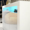 TV Unit | 155cm Sideboard | Cabinet | Cupboard | White High Gloss Doors Free LED