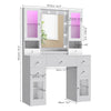 Dressing Table with 7 Drawers 4 Door & Charging Socket Makeup Desk Vanity Table