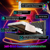 Ottoman Hydraulic Storage King 5ft Grey Upholstered Bed Frame with LED Lights