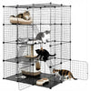 4 Tier Cat Cage Indoor Large Cats Enclosure w/ Hammock Ladders Doors Detachable