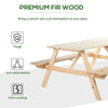 6 Seater Wooden Picnic Table and Bench Set with Parasol Hole for Garden Patio