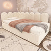 Day Bed Plush Velvet Upholstered Bed 3ft Single Sofa Bed with Trundle Guest Bed