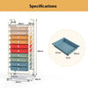 10 Drawers Storage Home Office Organizer Trolley Mobile Rolling Utility Cart