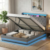 Lift up Storage Bed Frame with RGB LED Lights, 150 x 200cm, Dark Grey