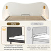 6FT Bouclé Super King Bed with Hydraulic Storage, USB Charging & Reading Lights