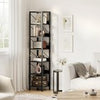 Narrow Bookshelf Bookcase 6 Tier Storage Rack Corner Display Shelf Metal Frame
