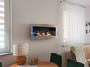 Wall-hung bio-fireplace with glass 900x400 Inox