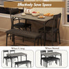 Gray Dining Table Set for 4 with Bench & 2 Upholstered Chairs,Kitchen Table Set