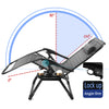 Super Width 63CM 200KG Zero Gravity Chair Folding Lounge Beach Outdoor Square