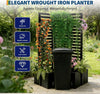 3 Panel Folding Raised Garden Bed w/ Trellis Privacy Screen Planter Box
