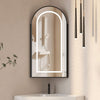 Arched LED Bathroom Mirror Cabinet LED Lights Metal Framed Wall Mounted Corner