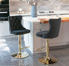 Velvet Swivel Bar Stools Set of 2 Swivel Kitchen Barstools Bar Chairs Grey Black