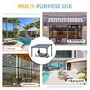 Aluminium Lean-To Gazebo, Wall-Mounted Hardtop Roof Pergola for Garden & Patio