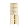 172CM Tall Corner Modern Corner Storage Cabinet with Shelves and Fluted Doors