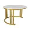 Stacking Nesting Coffee Tables Set of 2 Round Side Tables with Storage Drawers