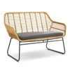 Rattan Garden Furniture Set Sofa Chairs Glass Table Wicker Grey Cushions 4PCS