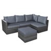 6 Seater Rattan Garden Corner Sofa Set Outdoor Furniture Grey Thick Cushions