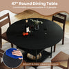 120 CM Round Dining Table Mid-Century Modern Kitchen Table for 4-6