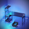 Coleshome 120×48 cm Gaming Desk with LED Lights Reversible Computer Desk with