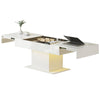 Extendable Coffee Table, Living Room Table with LED Lights, White