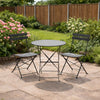 2 Seater Folding Steel Bistro Garden Furniture Set - Anthracite