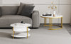 Set of 2 Nesting Coffee Tables Round Stacking Sofa Side Tables for Living Room