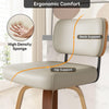 Swivel Bar Stools Set of 2, 66cm Upholstered Faux Leather Counter