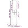 ShCuShan Bathroom Cabinet Smoked Oak 32x34x188.5 Engineered W3L5