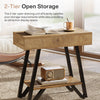 End Side Table for Living Room, Narrow Couch Arm Side Table with Storage Shelves