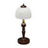 Vintage Table Lamp with Rose Carved Ceramic Shade Classic Desk Light for Bedroom