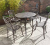 Vintage Dining Set Cast Aluminium Furniture Outdoor Garden Patio 4 Chairs Table