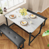 Dining Table Set for 4 w/ 2 Upholstered Benches, Space Saving Kitchen Table Set