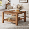Solid Wood Square Coffee Table, 31.5-Inch Modern Center Table for Living Room