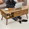 Lift Top Coffee Table with Storage, Rustic Living Room Table with Storage Shelf