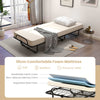 Home Office Folding Bed Guest Bed with Mattress & 4 Wheels