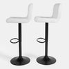 Bar Stools x 2 Backs Kitchen Chair Swivel Breakfast Boucle Pub Seat Adjustable