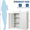 Metal Storage Cabinet 2 Door Locking with 2 Adjustable Shelf Garage Home Office