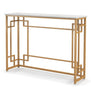 Modern Console Table Faux Marble Narrow Entryway Hallway Table Accent Desk 110cm