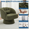 360° Swivel Accent Chair Upholstered Barrel Chair w/Striped Backrest Living Room