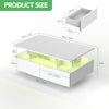 High Gloss LED Coffee Table With Storage 4 Drawers Modern Living Room Oxebnievwb