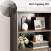 181cm Tall Bookshelf Free Standing Storage Shelf Unit with Storage Dark Oak