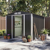 8 x 10ft Garden Shed Metal Apex Roof Outdoor Storage Tool Sheds Lockable Doors