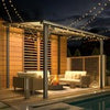 Aluminium Lean-To Gazebo, Wall-Mounted Hardtop Roof Pergola for Garden & Patio