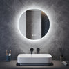 Round Bathroom Mirror with Bluetooth Demister Illuminated 3 LED Lights 600x600mm