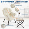 Lazy Chair with Footstool Relax Lounge Chair Accent Armchair Sofa Chair 3 Colors