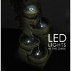 Water Feature Outdoor Indoor LED Fountain Waterfall Garden Decor (4 Tier)