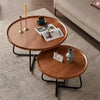 Nesting Coffee Tables Set of 2 Round Stacking Sofa Side Tables for Living Room